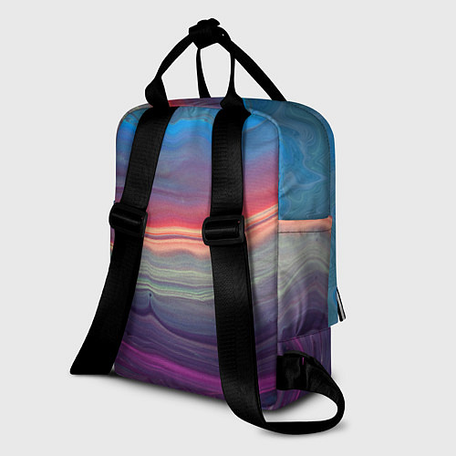 Женский рюкзак Цветной переливающийся абстрактный песок / 3D-принт – фото 2