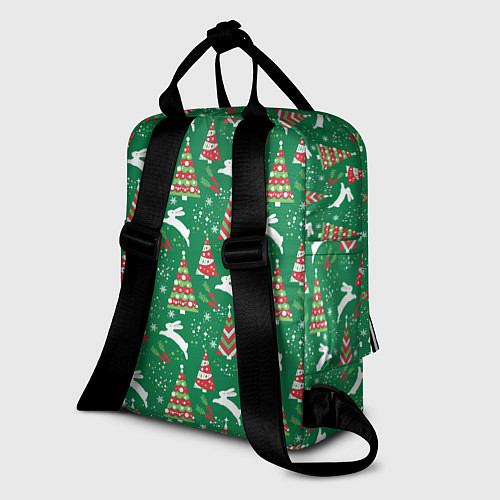 Женский рюкзак Рождественские кролики / 3D-принт – фото 2