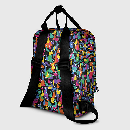 Женский рюкзак Разноцветные кролики / 3D-принт – фото 2