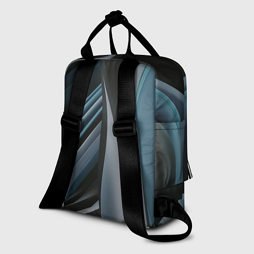 Женский рюкзак Волнообразные синие пластины во тьме / 3D-принт – фото 2