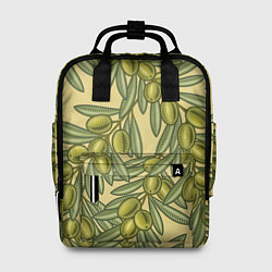 Рюкзак женский Винтажные ветви оливок, цвет: 3D-принт