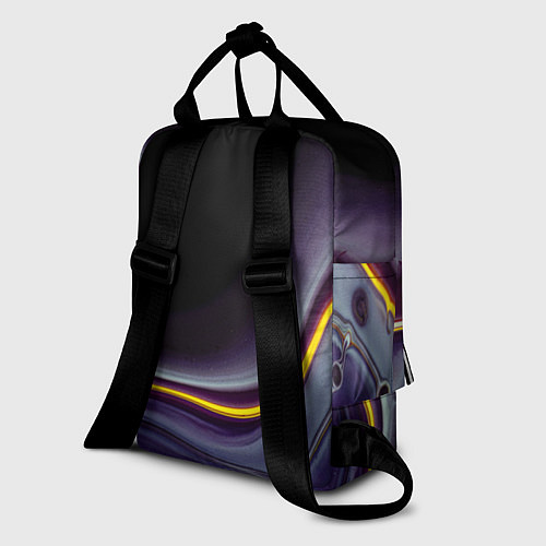 Женский рюкзак Фиолетовые краски во тьме / 3D-принт – фото 2