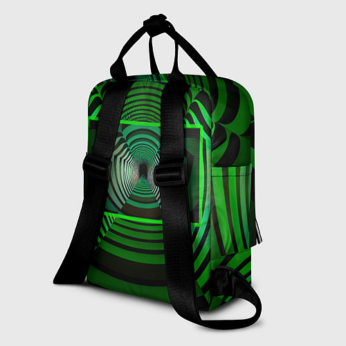 Женский рюкзак Зелёный туннель - оптическая иллюзия / 3D-принт – фото 2