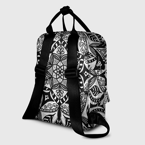 Женский рюкзак Черно-белая мандала / 3D-принт – фото 2