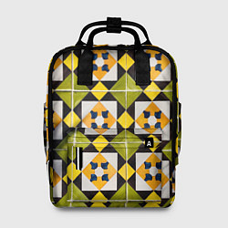 Рюкзак женский Геометрический золотистый паттерн, цвет: 3D-принт