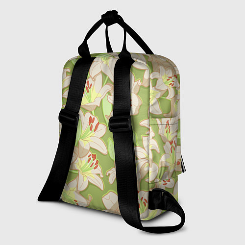 Женский рюкзак Нежные цветы - лилии: цветной паттерн / 3D-принт – фото 2