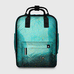 Рюкзак женский Сине-зелёный туман и мазки красок, цвет: 3D-принт