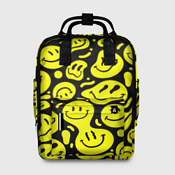 Женский рюкзак Кислотный желтый смайлик