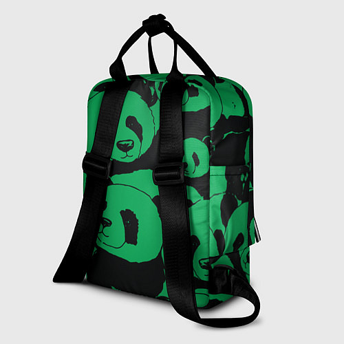 Женский рюкзак Panda green pattern / 3D-принт – фото 2