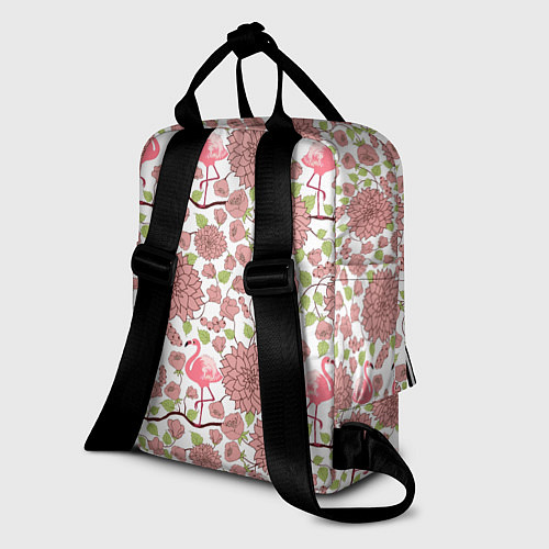 Женский рюкзак Фламинго и лотосы / 3D-принт – фото 2
