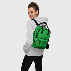 Рюкзак женский Абстрактные зелёные волны - текстура, цвет: 3D-принт — фото 2