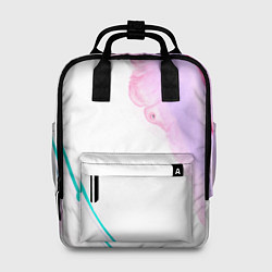 Рюкзак женский Розовые и зелёные краски и линии на белом фоне, цвет: 3D-принт