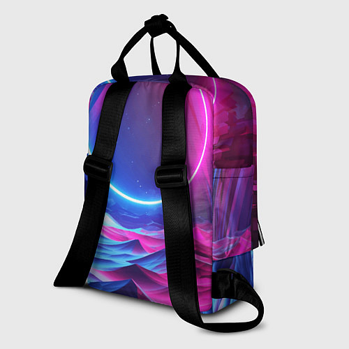 Женский рюкзак Круг и разноцветные кристаллы - vaporwave / 3D-принт – фото 2