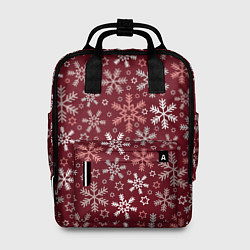 Рюкзак женский Новогодний узор из снежинок, цвет: 3D-принт
