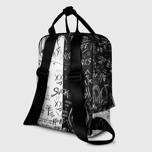 Женский рюкзак Уэнсдей: Черное/Белое / 3D-принт – фото 2