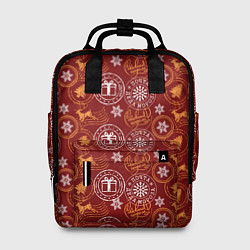 Рюкзак женский Новогодние печати, цвет: 3D-принт