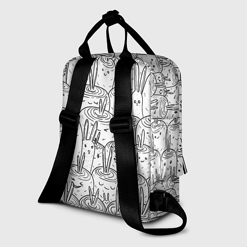 Женский рюкзак Раскраска кролики в морковном поле / 3D-принт – фото 2