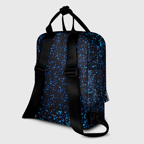 Женский рюкзак Неоновый синий блеск на черном фоне / 3D-принт – фото 2