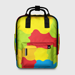 Рюкзак женский Кляксы разноцветные - детский камуфляж, цвет: 3D-принт