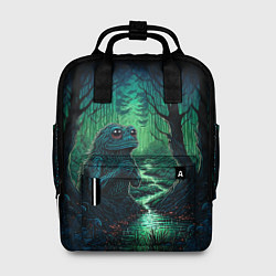 Рюкзак женский Лягушонок Пепе сидит на болоте, цвет: 3D-принт