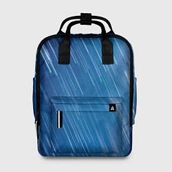Рюкзак женский Белые полосы на синем фоне, цвет: 3D-принт