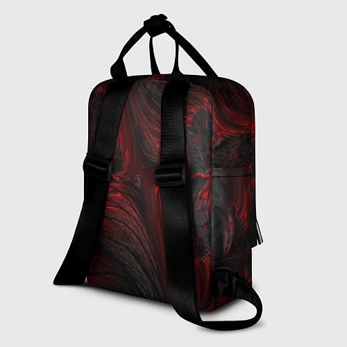 Женский рюкзак Красно - черные текстуры / 3D-принт – фото 2