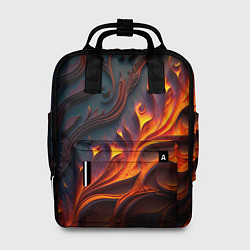 Рюкзак женский Огненный орнамент с языками пламени, цвет: 3D-принт