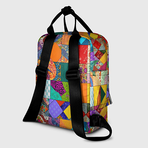 Женский рюкзак Разноцветные лоскуты / 3D-принт – фото 2