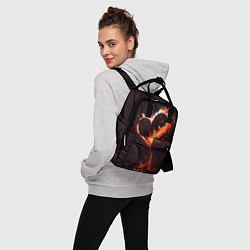 Рюкзак женский Арт нейросети пламенное сердце, цвет: 3D-принт — фото 2