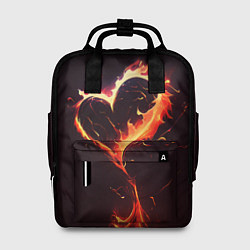 Рюкзак женский Арт нейросети пламенное сердце, цвет: 3D-принт