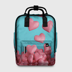 Рюкзак женский Россыпь сердец на день святого валентина, цвет: 3D-принт