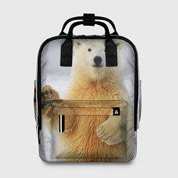Рюкзак женский Белый медведь приветствует, цвет: 3D-принт