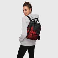 Рюкзак женский Черно-Красная штриховка, цвет: 3D-принт — фото 2
