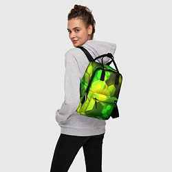 Рюкзак женский Зелёные соты абстракция, цвет: 3D-принт — фото 2