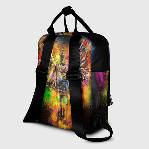Женский рюкзак Игрок в красках и оружием в форме сердца / 3D-принт – фото 2