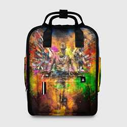 Женский рюкзак Игрок в красках и оружием в форме сердца