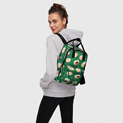Рюкзак женский Картофелины с лицом кричат: мемы на зеленом фоне, цвет: 3D-принт — фото 2
