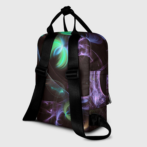 Женский рюкзак Магические фиолетовые волны и цветные космические / 3D-принт – фото 2