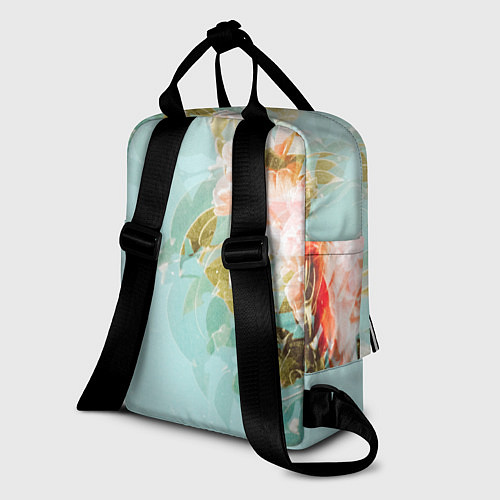 Женский рюкзак Светло-синий цветочный паттерн / 3D-принт – фото 2