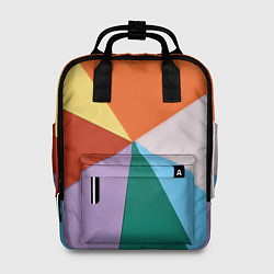 Рюкзак женский Разноцветные пересекающиеся треугольники, цвет: 3D-принт