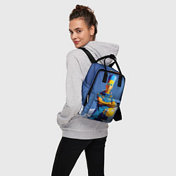 Рюкзак женский Барт Симпсон - космический мальчик - нейросеть, цвет: 3D-принт — фото 2