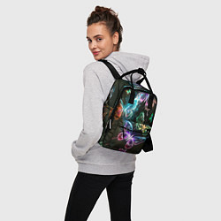 Рюкзак женский Неоновые дикие бабочки, цвет: 3D-принт — фото 2