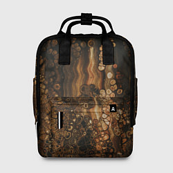Рюкзак женский Тёмные камни и тёмные краски в воде, цвет: 3D-принт