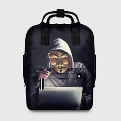 Женский рюкзак Хакер аноним в тёмной комнате