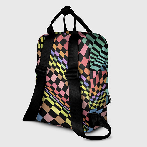 Женский рюкзак Colorful avant-garde chess pattern - fashion / 3D-принт – фото 2