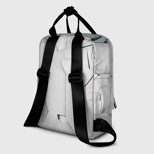 Женский рюкзак Абстрактные разные белые и серые фигуры / 3D-принт – фото 2