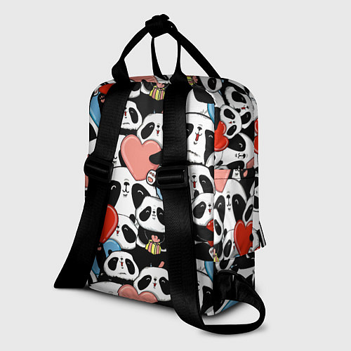 Женский рюкзак Панды с сердечками / 3D-принт – фото 2