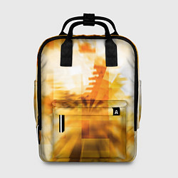Рюкзак женский Ярко-жёлтое свечение и пиксели, цвет: 3D-принт