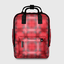 Рюкзак женский Красный с белым клетчатый узор, цвет: 3D-принт