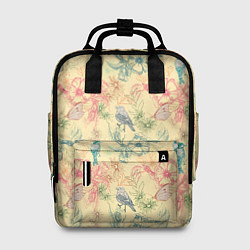 Рюкзак женский Птицы и цветы, цвет: 3D-принт